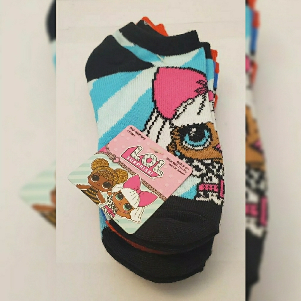 5 PAIRS LOL SURPRISE SOCKS GIRLS SIZE 6-8 1/2
